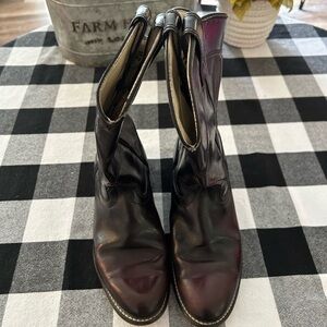 Laredo size 8 men's made in the USA leather cowboy boots cherry brown